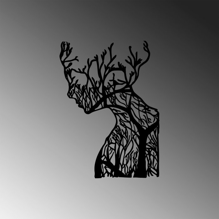 Wallity Tree Woman - Model 318 Escultura de Pared Decorativa en Metal Negro Wallity Tree Woman - Model 318 Escultura de Pared Decorativa en Metal Negro